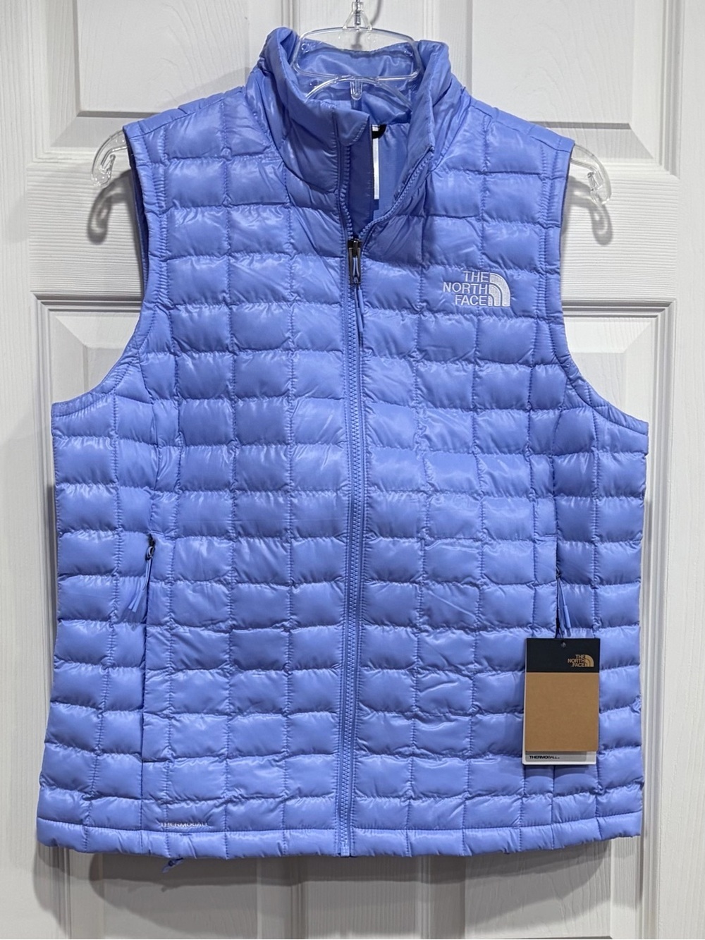 The North Face Women’s Large THERMOBALL Vest Blue Purple NWT Insulated Quilted